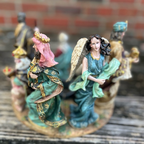 Nativity Advent Candle Holder 4 Piece Holy Family Nativity Scene 4 Candle/Votive - Picture 8 of 12
